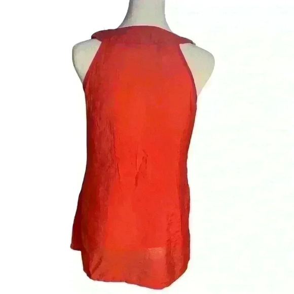 Faisca Sleeveless Blouse Racerback Floral Neckline Color: Coral Size M - Picture 4 of 10